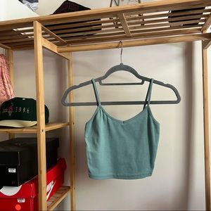 Blue V neck cropped tank